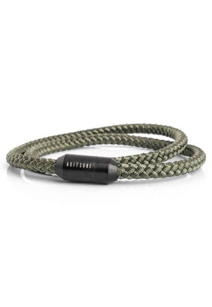 Mare Nylon Bracelet Matte Black - Olive