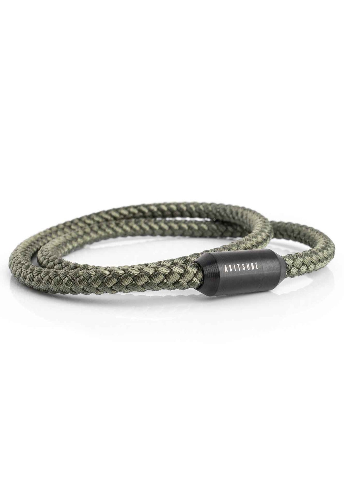Mare Nylon Bracelet Matte Black - Olive