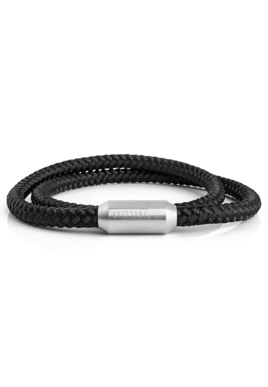 Mare Nylon Bracelet Matte Silver - Black