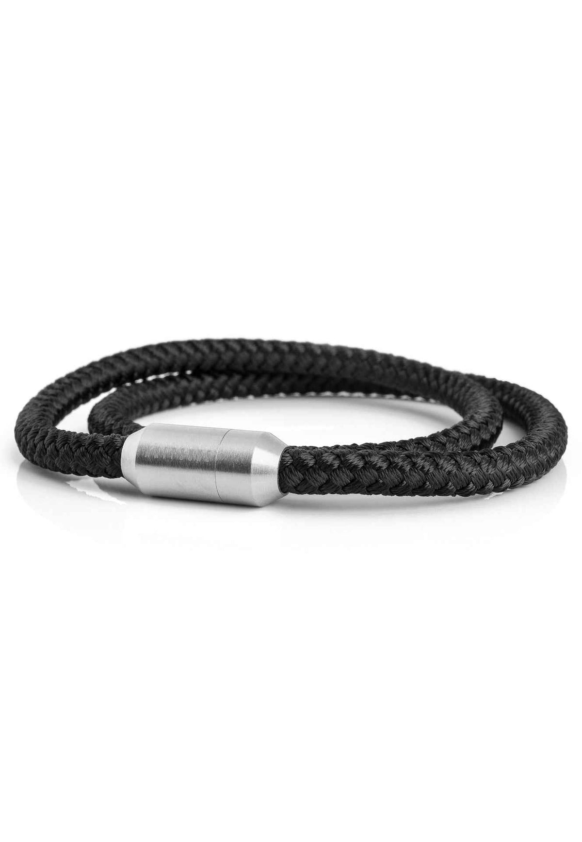 Mare Nylon Bracelet Matte Silver - Black