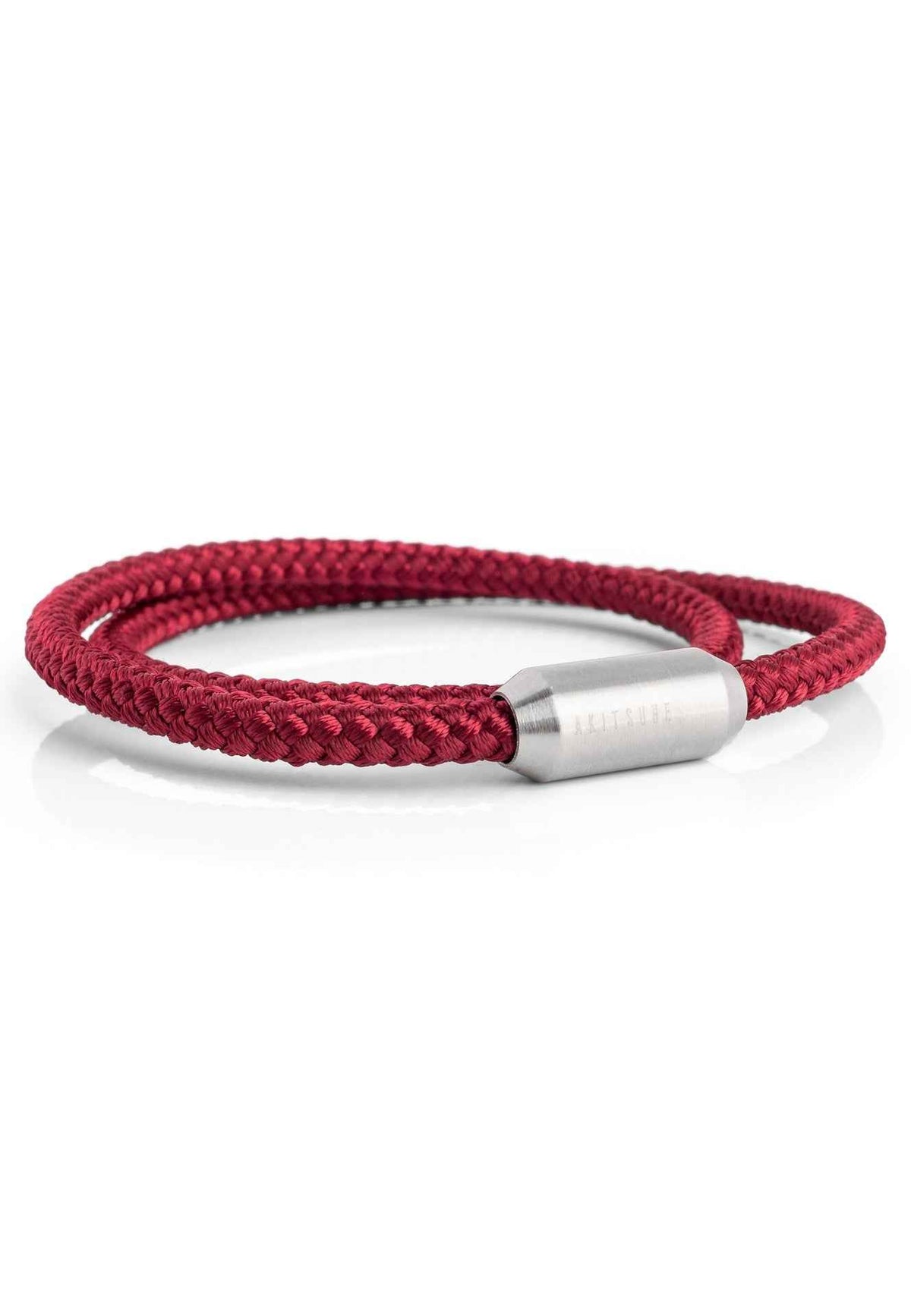 Mare Nylon Bracelet Matte Silver - Maroon
