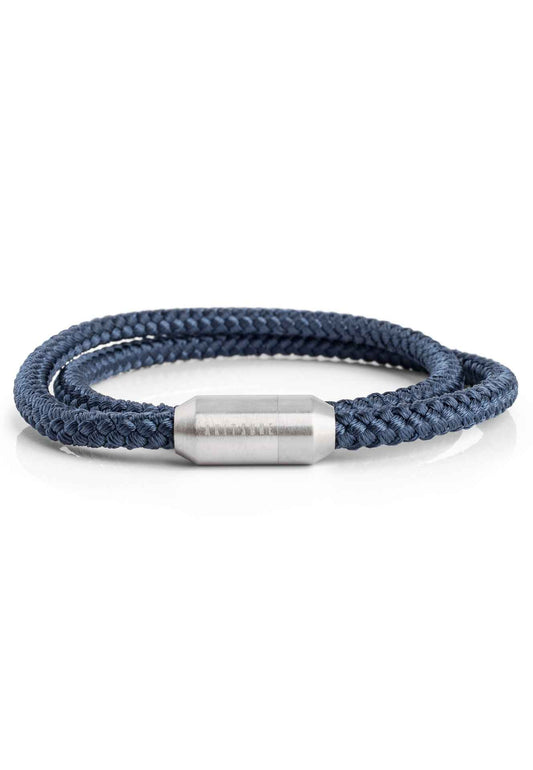 Mare Nylon Bracelet Matte Silver - Navyblue