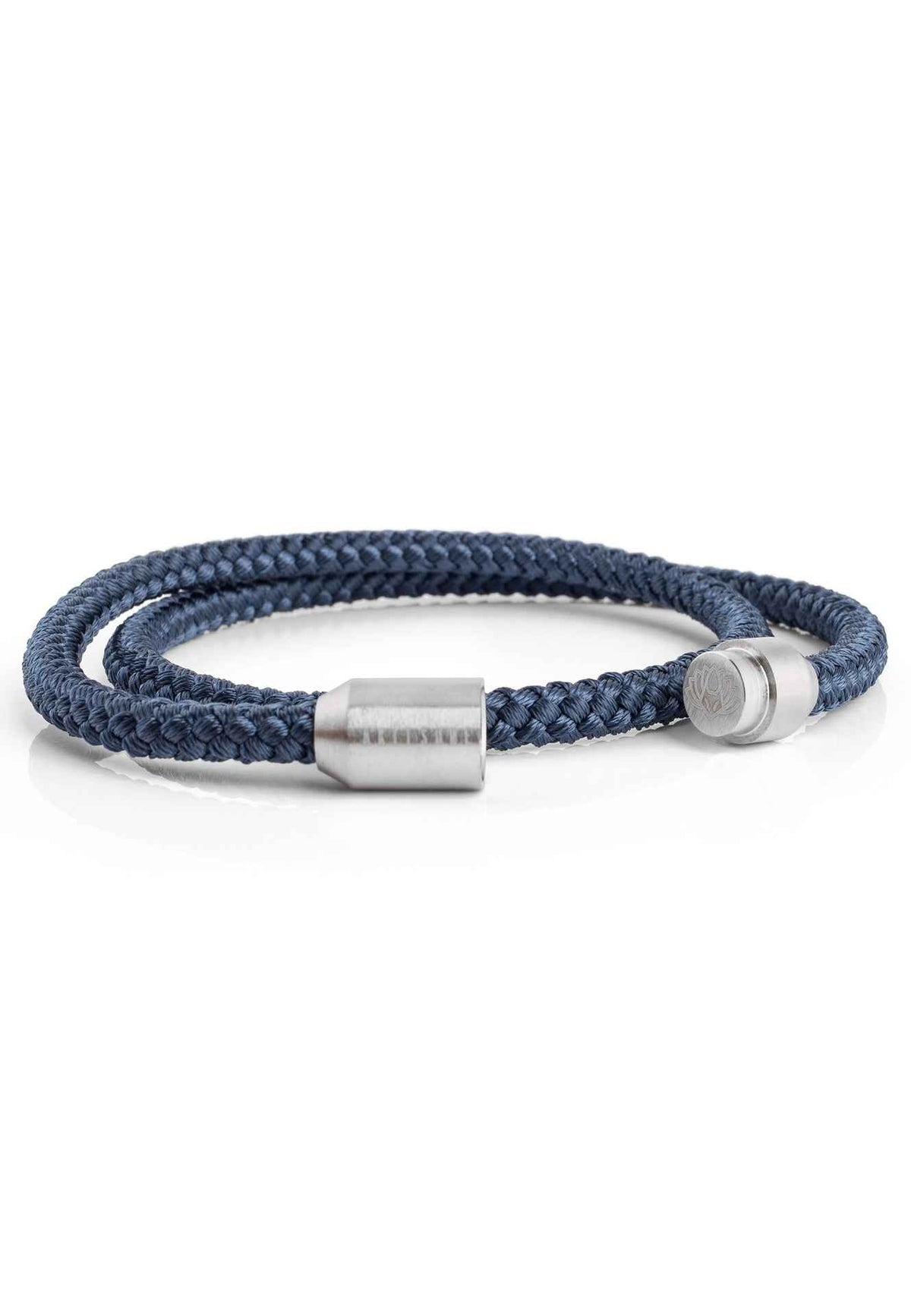 Mare Nylon Bracelet Matte Silver - Navyblue