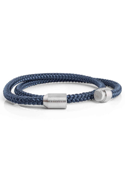 Mare Nylon Bracelet Matte Silver - Navyblue