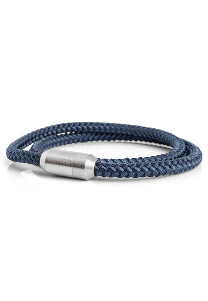 Mare Nylon Bracelet Matte Silver - Navyblue