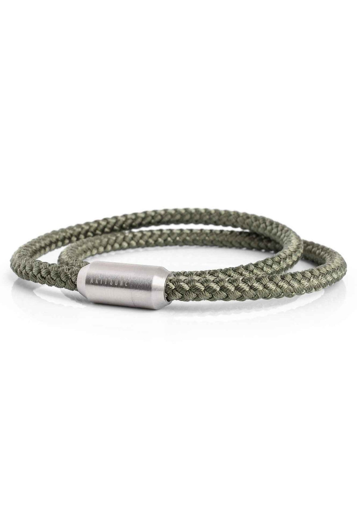 Mare Nylon Bracelet Matte Silver - Olive