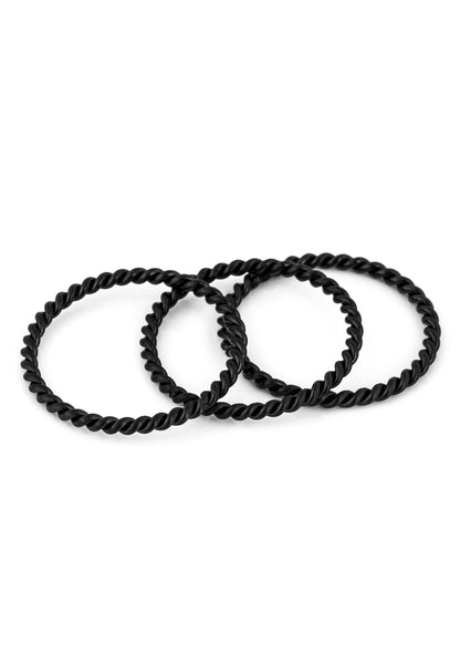 Mare Ring Matte Black - Set of 3