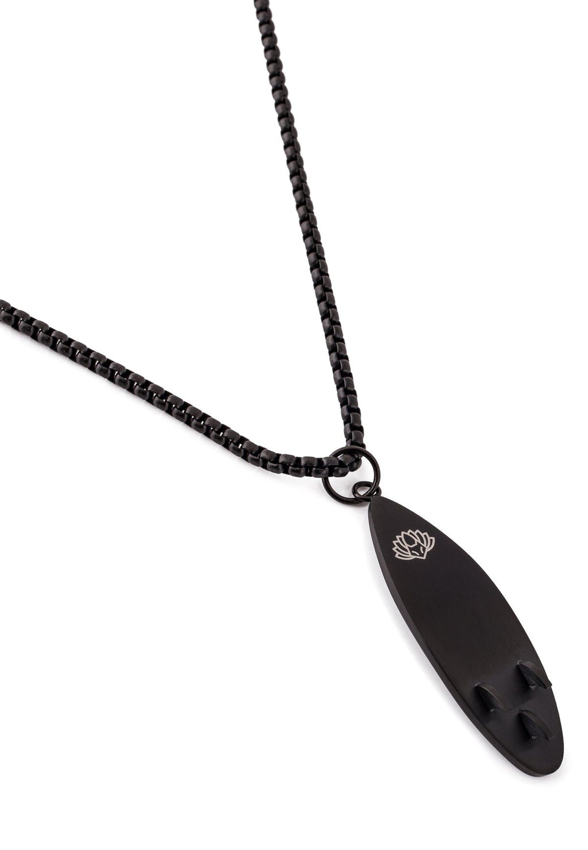 Nalu Surf Board Pendant / Necklace Matte Black 70 cm