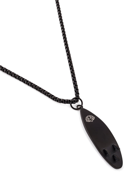 Nalu Surf Board Pendant / Necklace Matte Black 70 cm