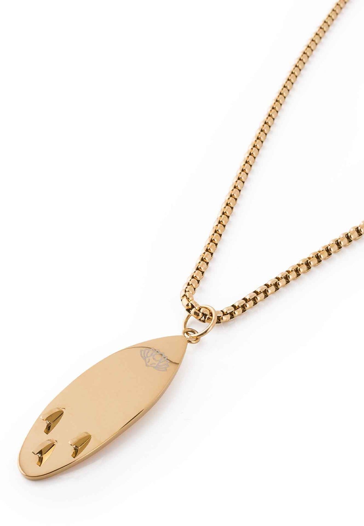 Nalu Surf Board Pendant / Necklace Gold 70 cm