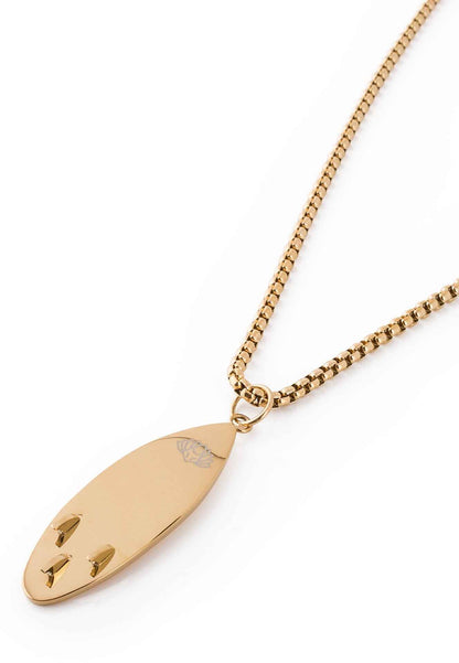 Nalu Surf Board Pendant / Necklace Gold 70 cm