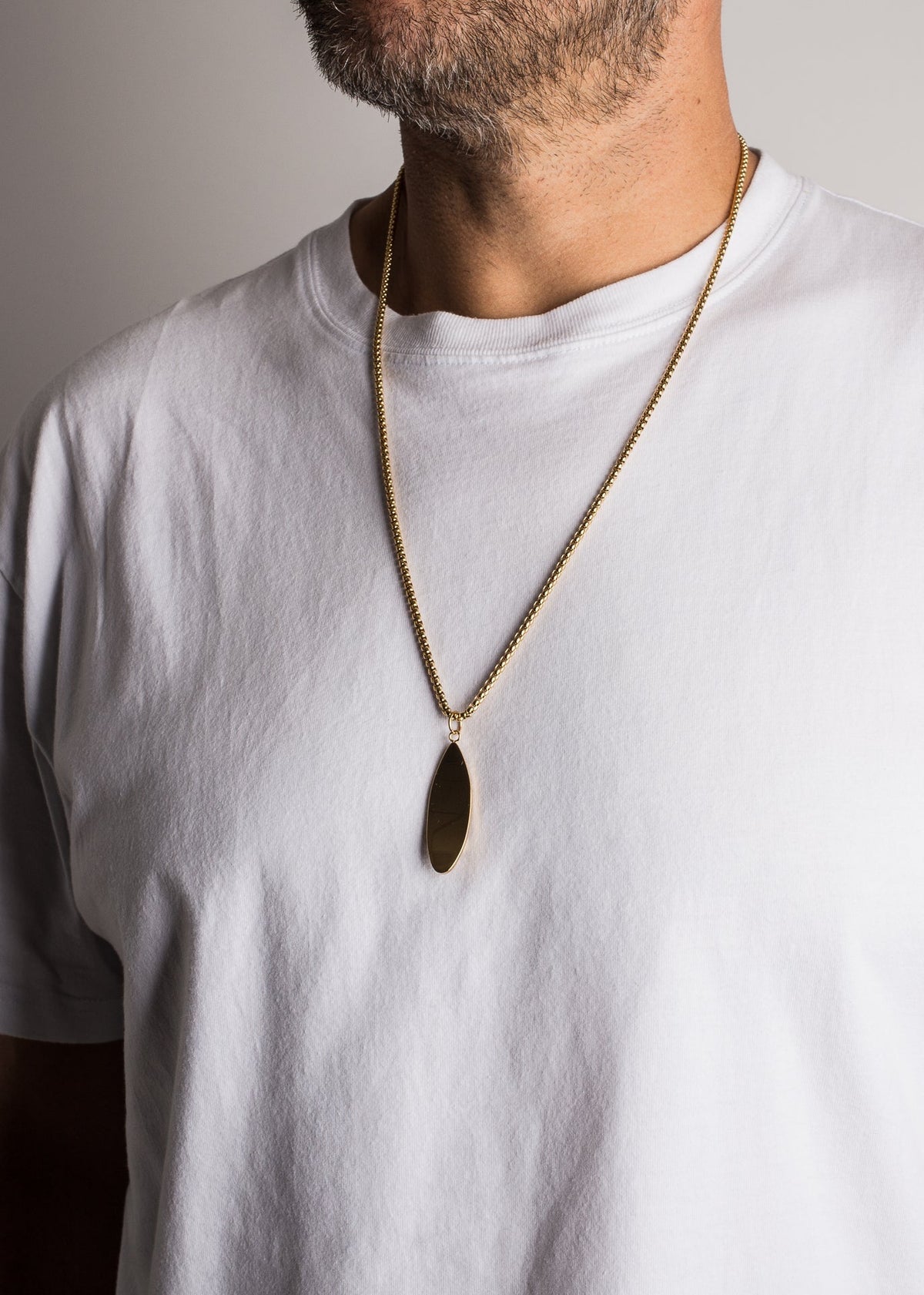 Nalu Surf Board Pendant / Necklace Gold 70 cm