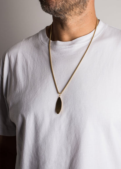 Nalu Surf Board Pendant / Necklace Gold 70 cm