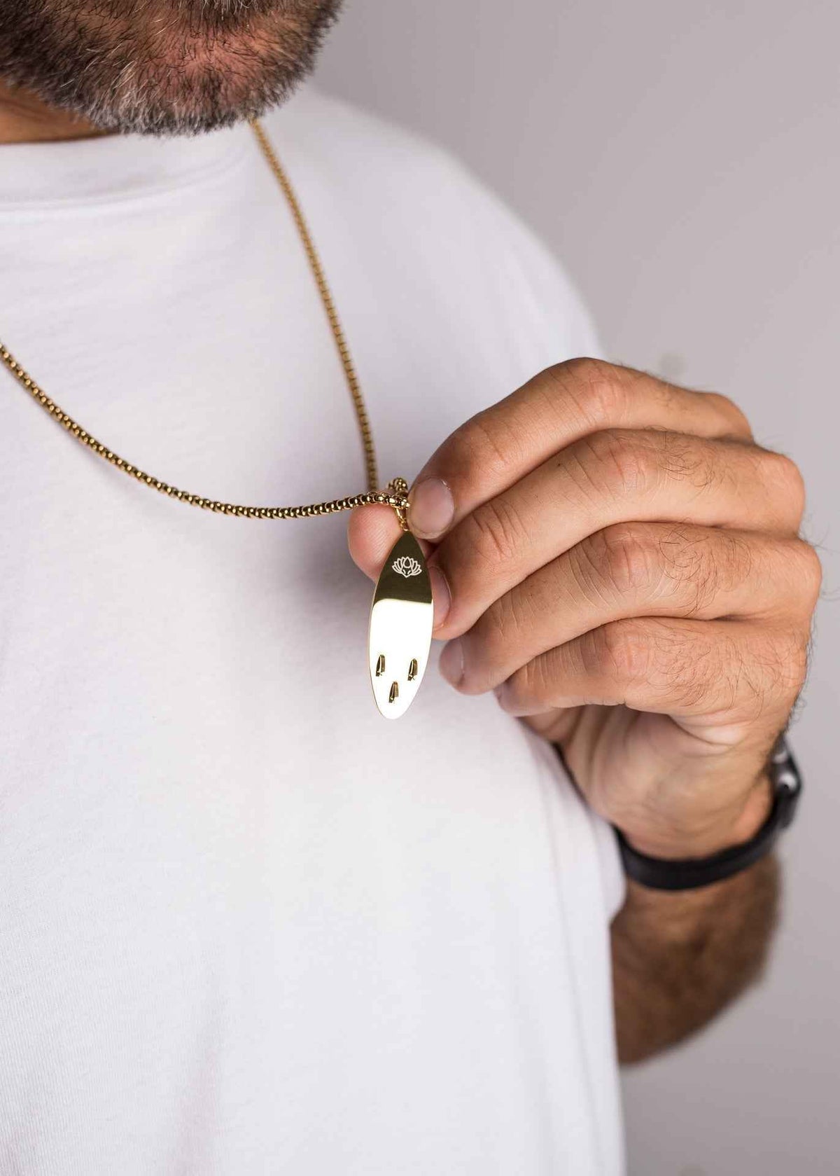 Nalu Surf Board Pendant / Necklace Gold 70 cm