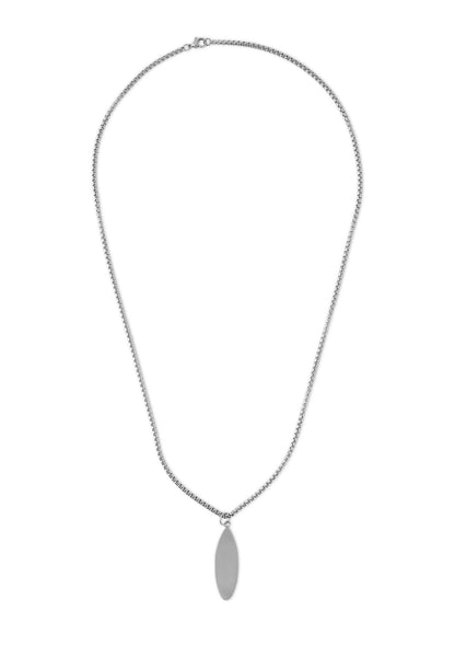 Nalu Surf Board Pendant / Necklace Silver 70 cm