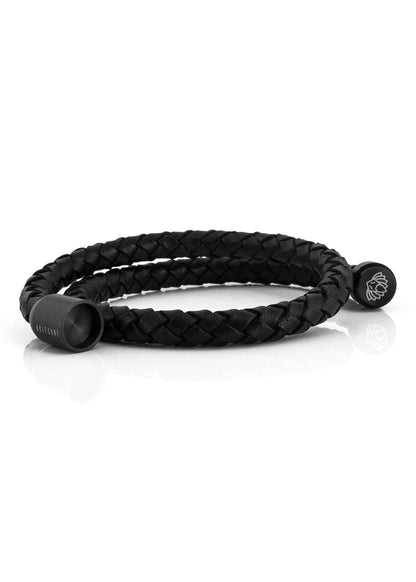 Navis Leather Bracelet Black-Black