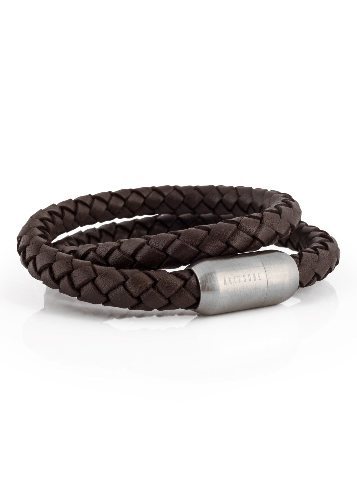Navis Leather Bracelet Silver-Brown