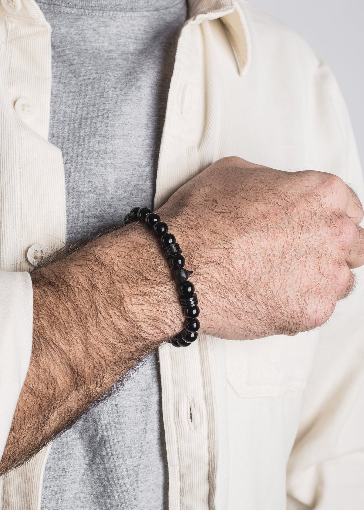 Obsidius Beaded Bracelet Matte Black - Black