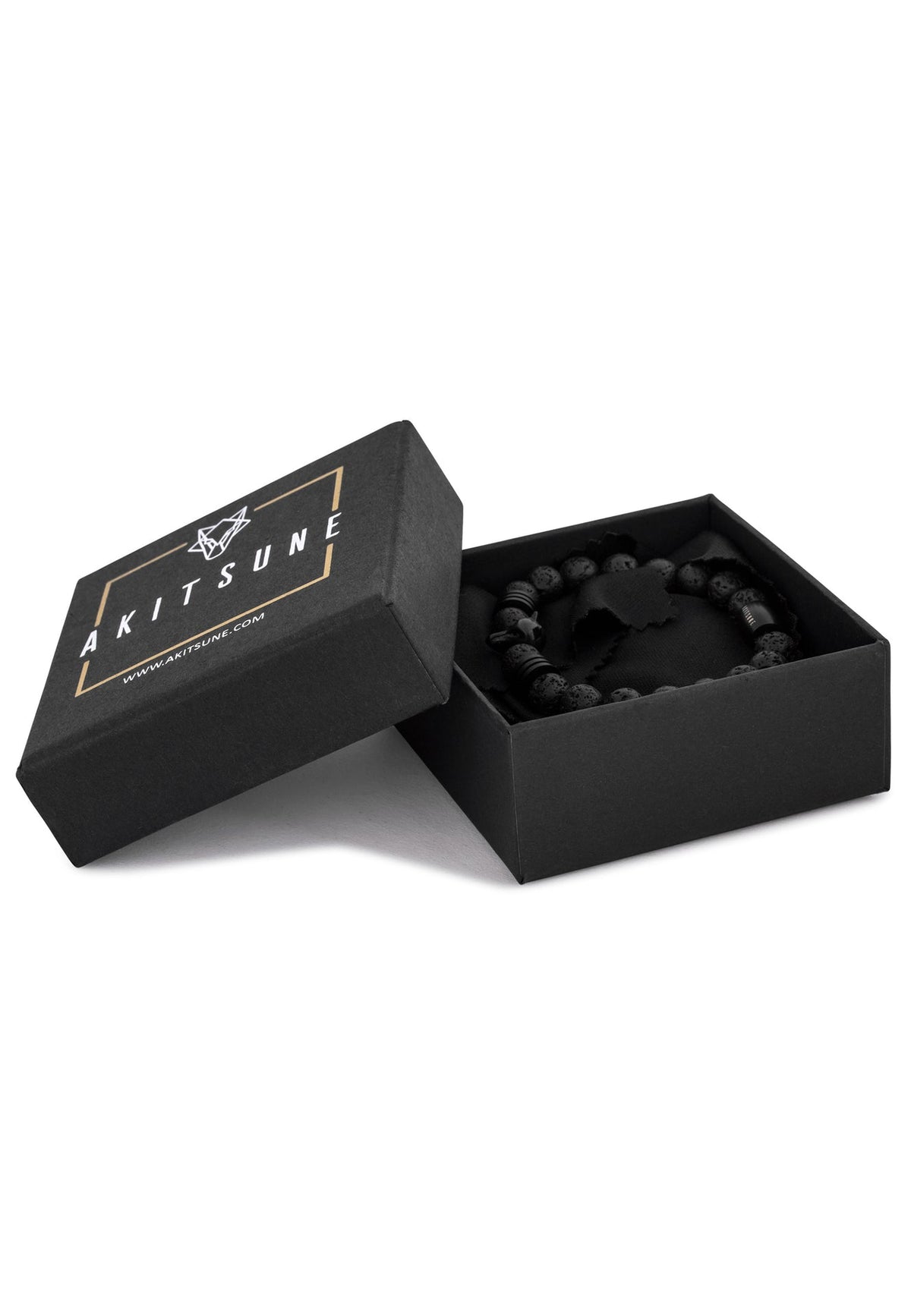 Obsidius Beaded Bracelet Black - Black Lavastone