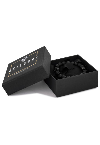 Obsidius Beaded Bracelet Black - Black Lavastone