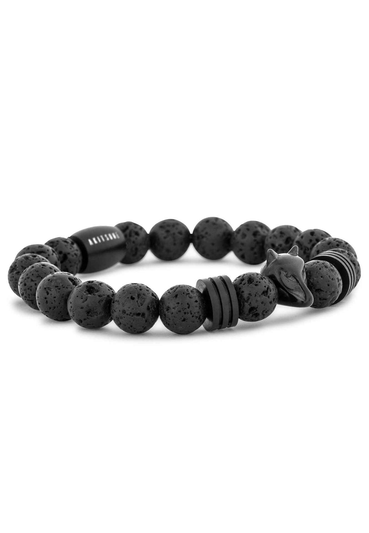 Obsidius Beaded Bracelet Black - Black Lavastone