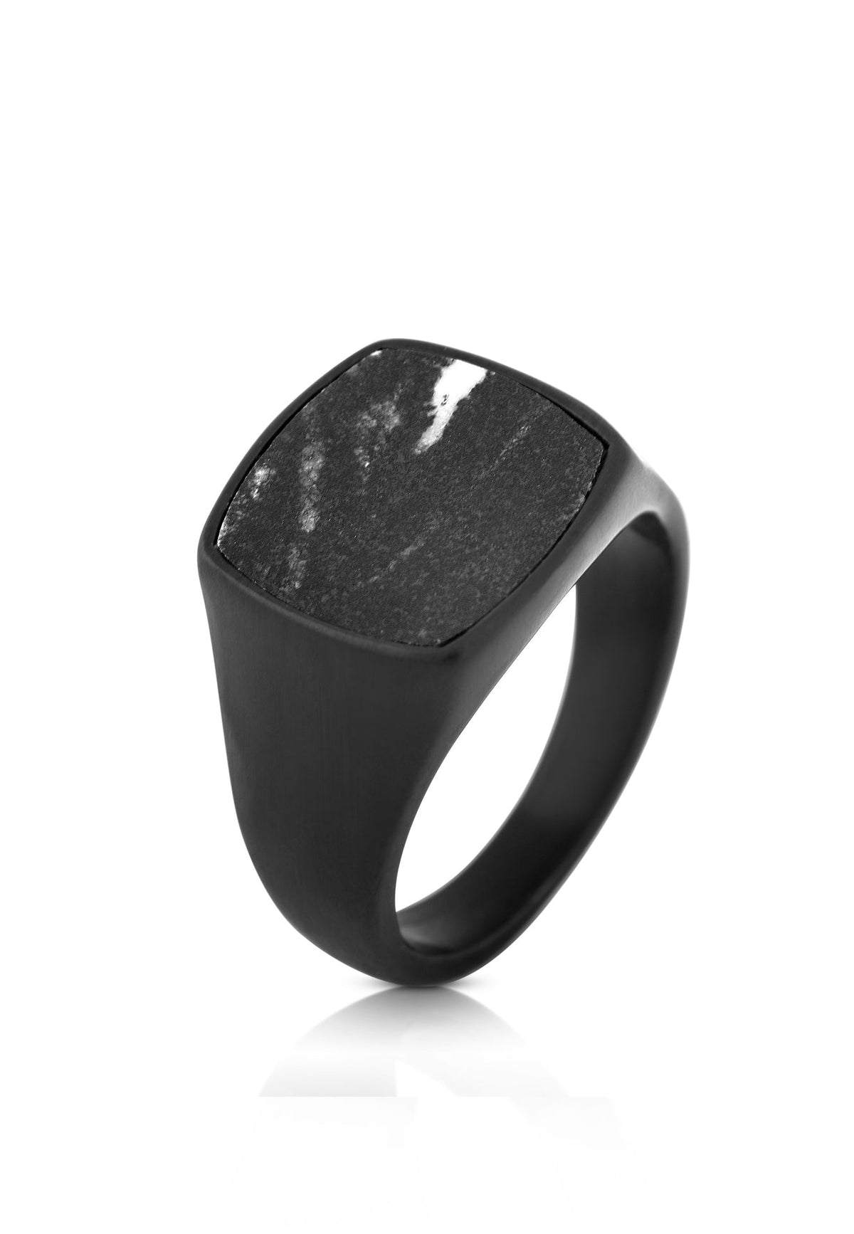 Opul Ring Matte Black-Labradorite
