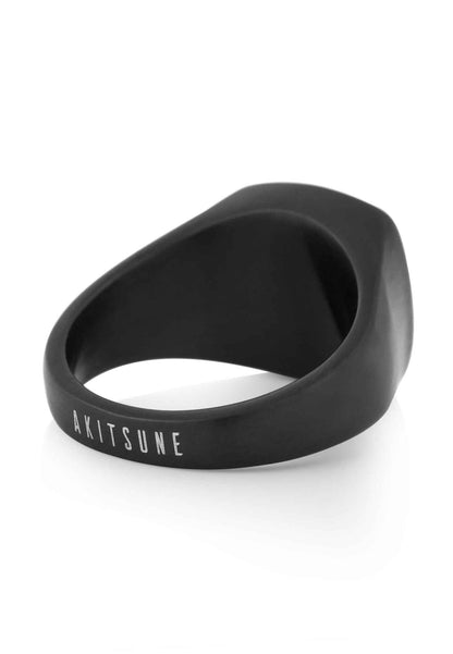 Opul Ring Matte Black-Labradorite