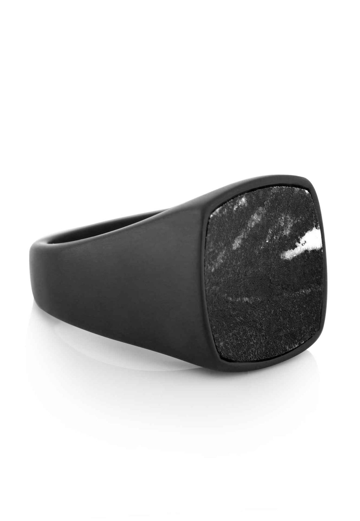 Opul Ring Matte Black-Labradorite