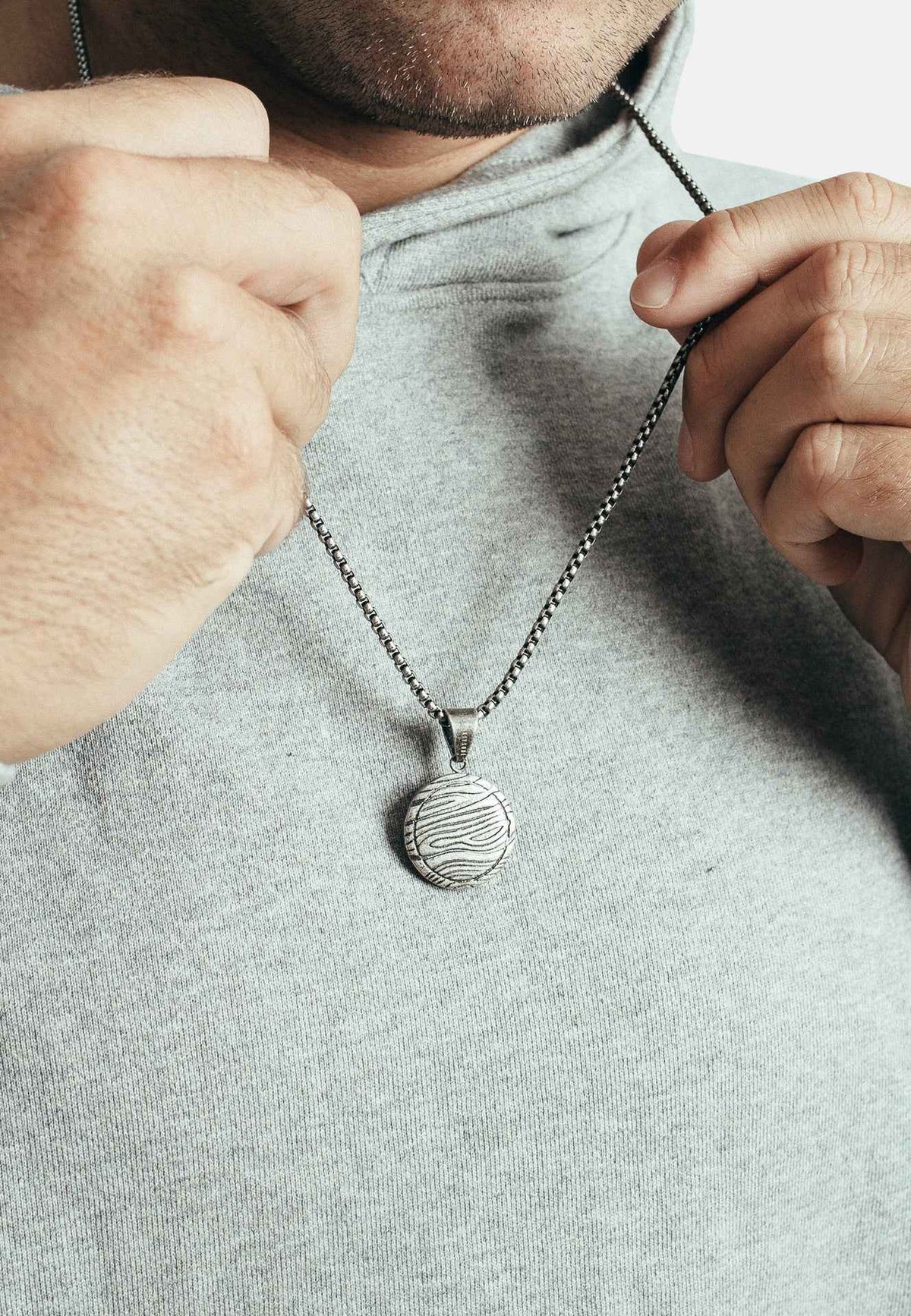 Orbis Pendant / Necklace Antique Silver 70 cm