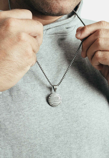 Orbis Pendant / Necklace Antique Silver 70 cm
