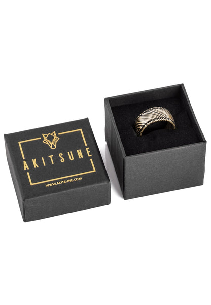 Orbis Damascus Steel Ring Brass