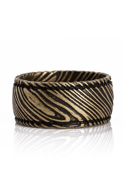 Orbis Damascus Steel Ring Brass