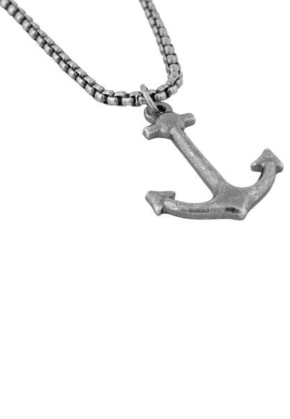 Portus Anchor Pendant / Necklace Antique Silver 70 cm