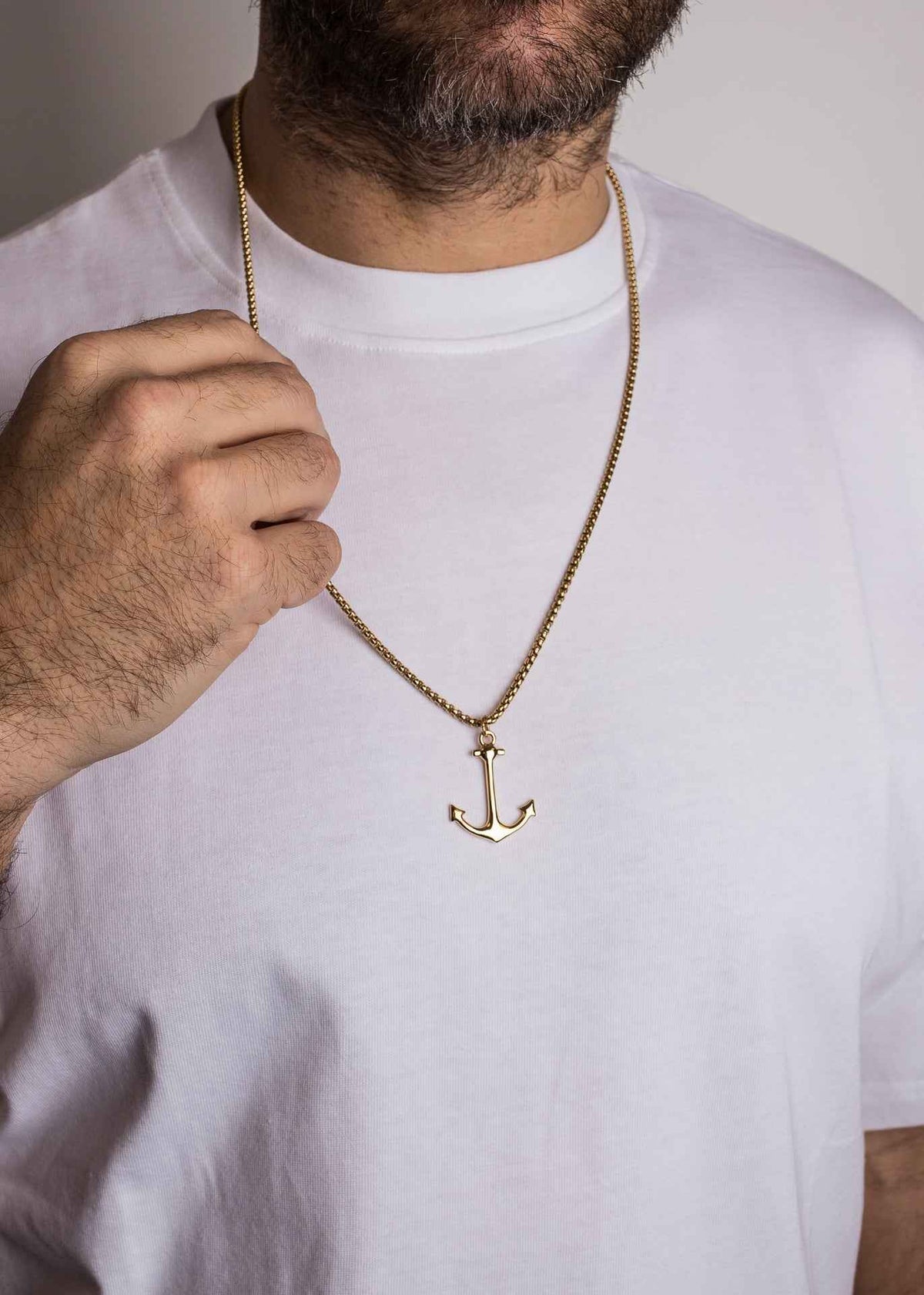 Portus Anchor Pendant / Necklace Gold 70 cm