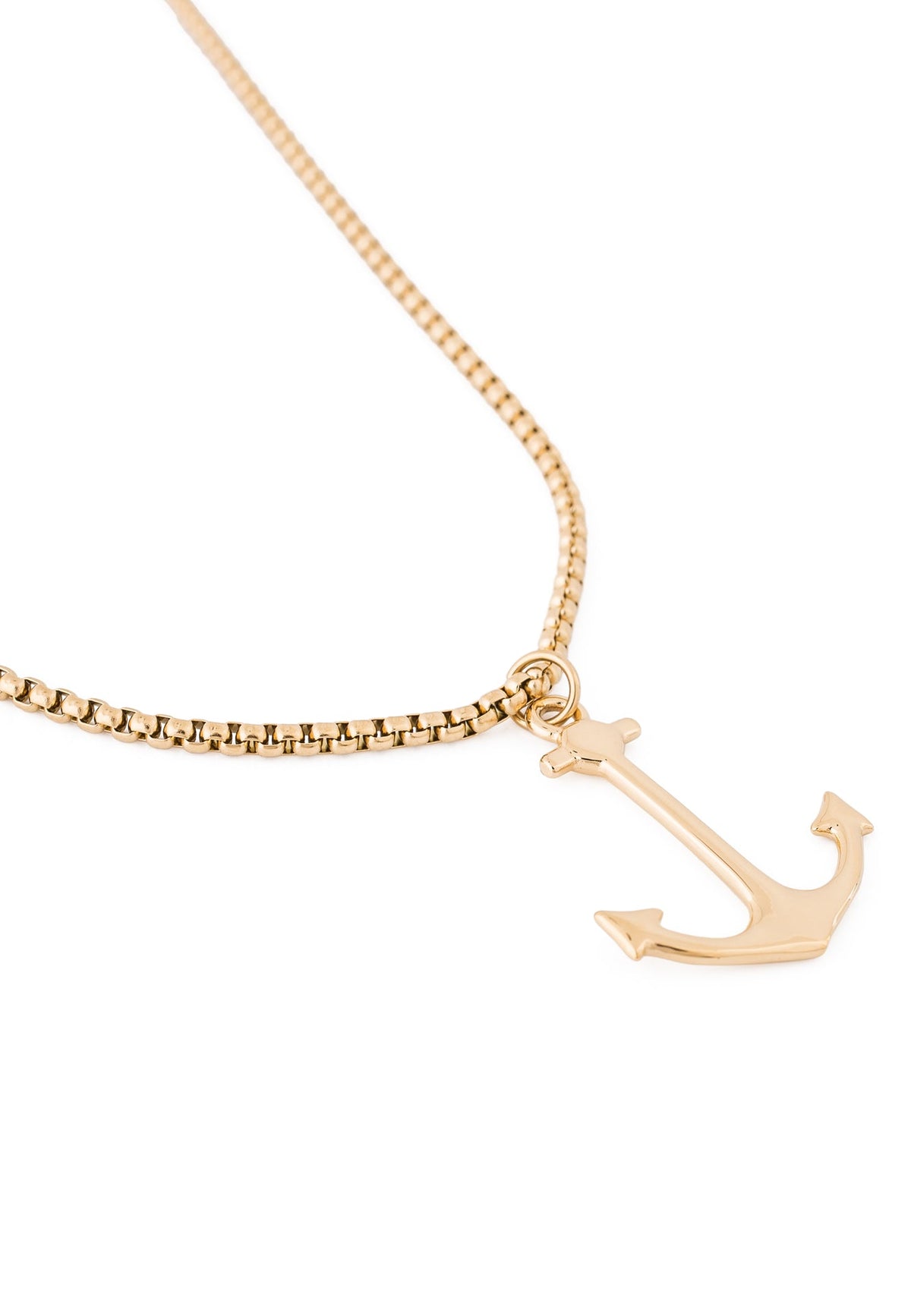 Portus Anchor Pendant / Necklace Gold 70 cm