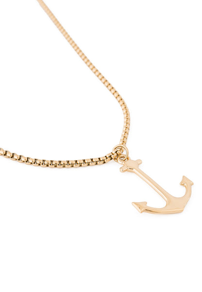 Portus Anchor Pendant / Necklace Gold 70 cm