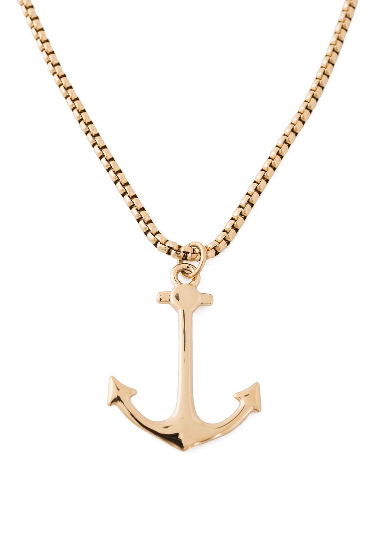 Portus Anchor Pendant / Necklace Gold 70 cm