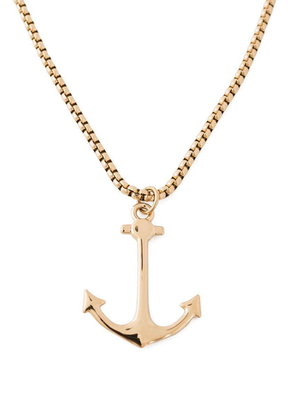 Portus Anchor Pendant / Necklace Gold 70 cm