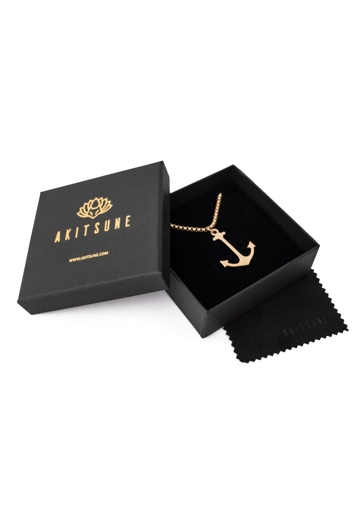 Portus Anchor Pendant / Necklace Gold 70 cm