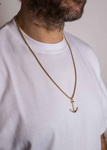 Portus Anchor Pendant / Necklace Gold 70 cm
