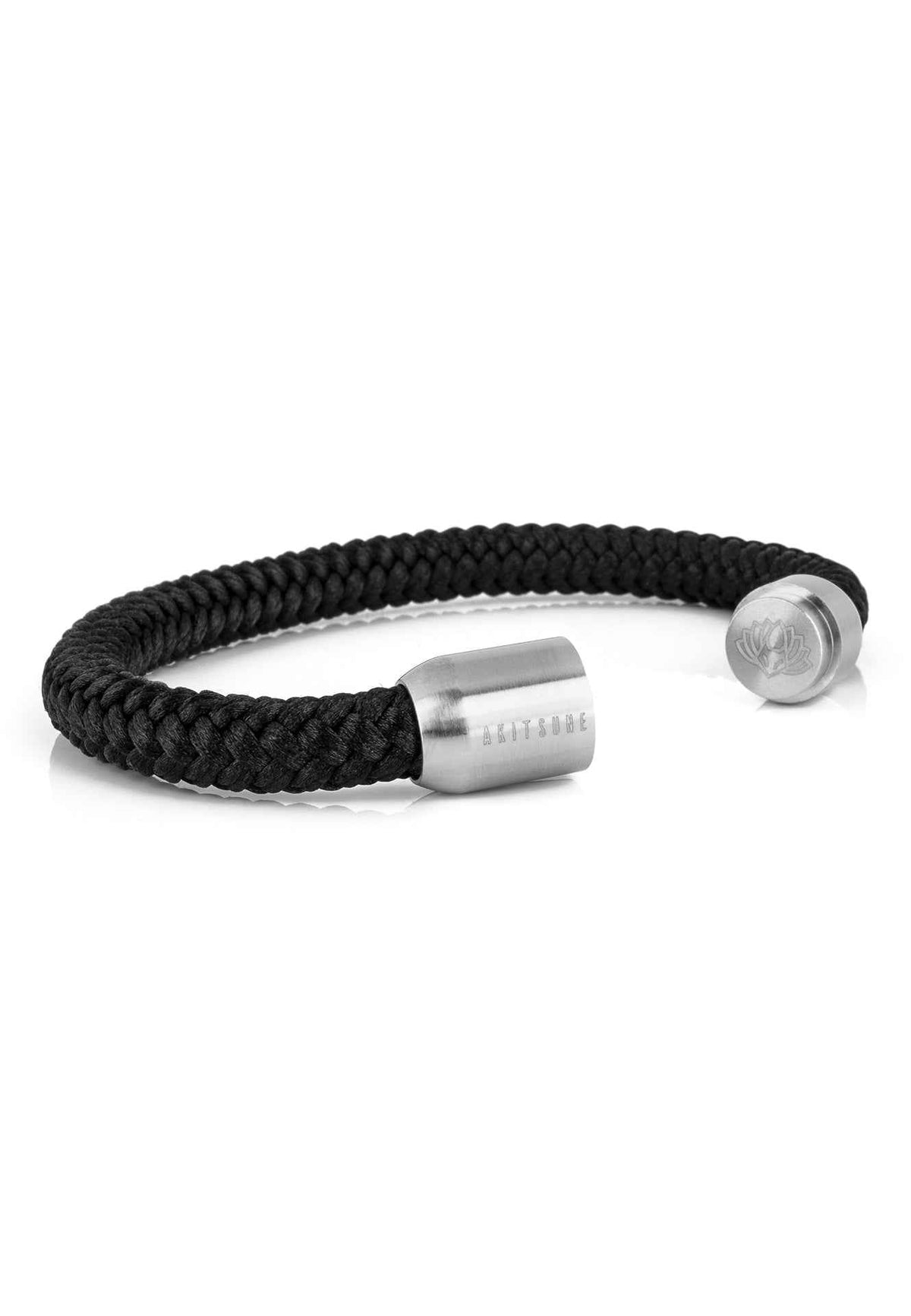 Portus Nautical Rope Bracelet Matte Silver - Black