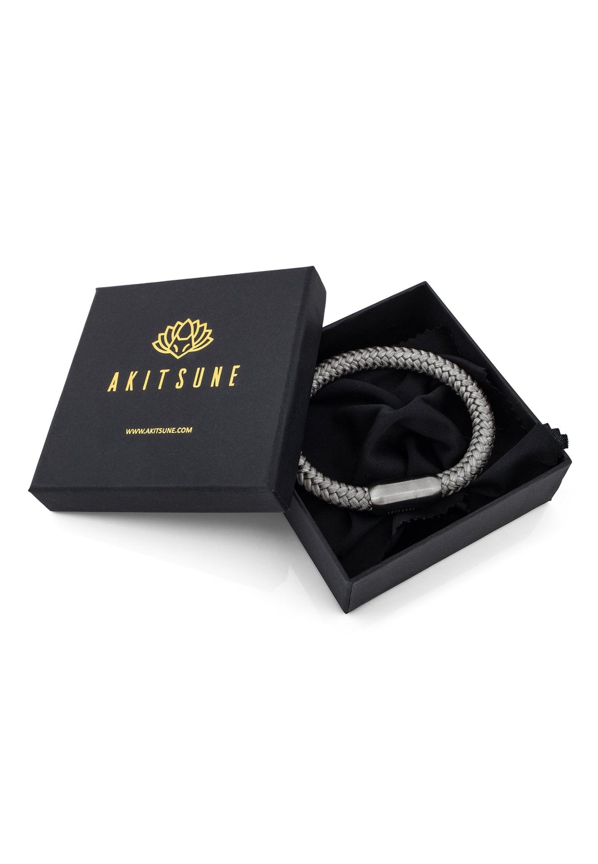 Portus Nautical Rope Bracelet Matte Silver - Grey