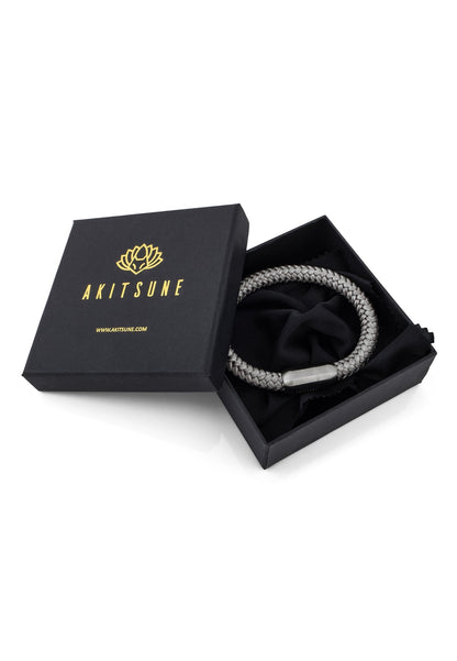 Portus Nautical Rope Bracelet Matte Silver - Grey