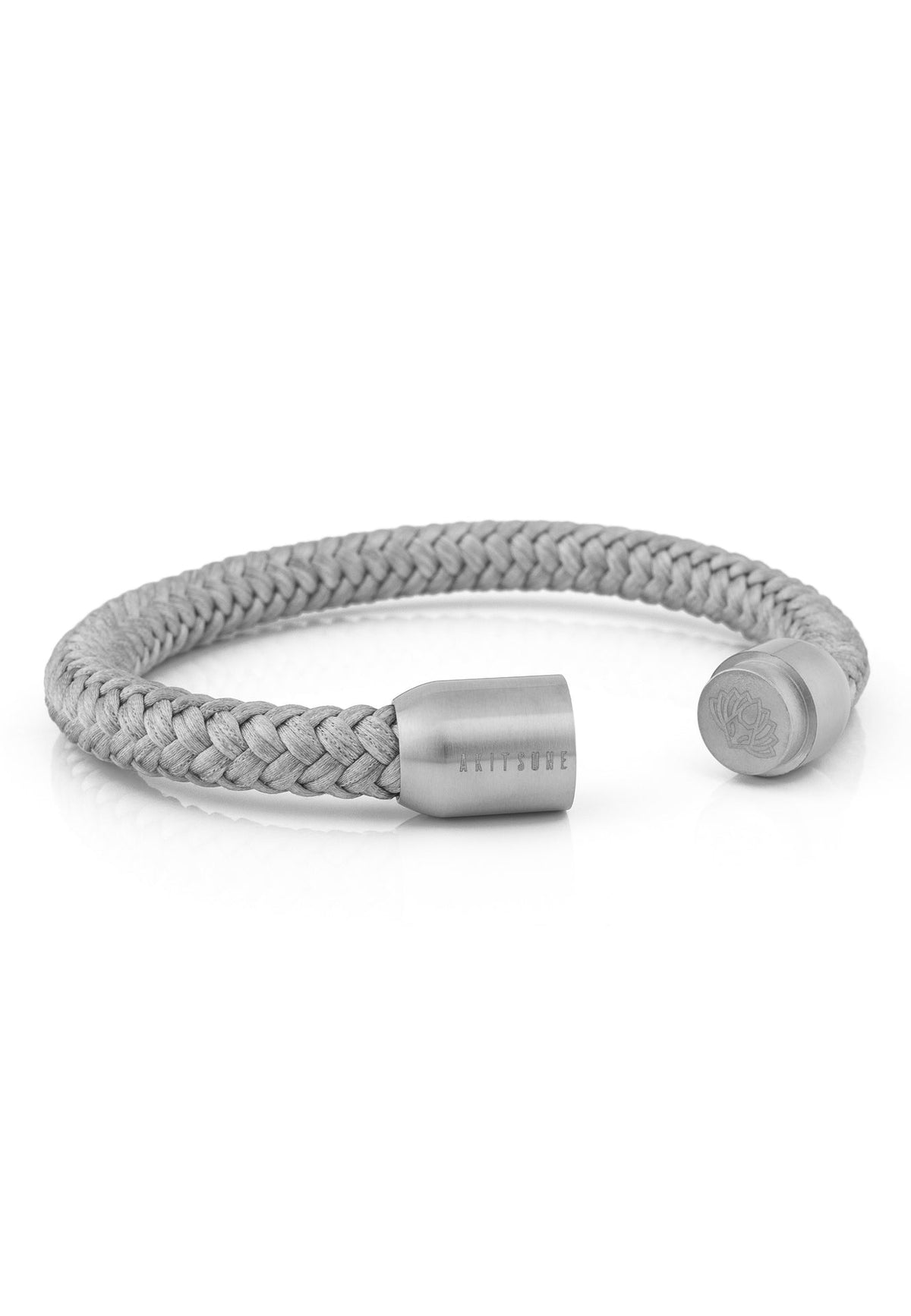 Portus Nautical Rope Bracelet Matte Silver - Grey