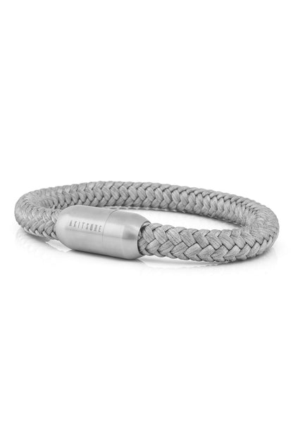 Portus Nautical Rope Bracelet Matte Silver - Grey