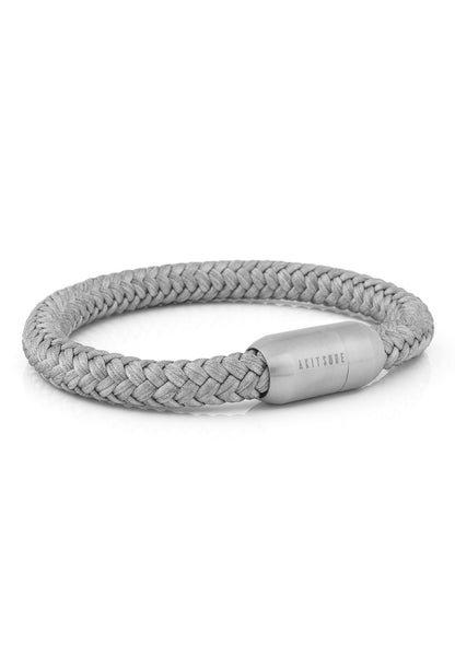 Portus Nautical Rope Bracelet Matte Silver - Grey