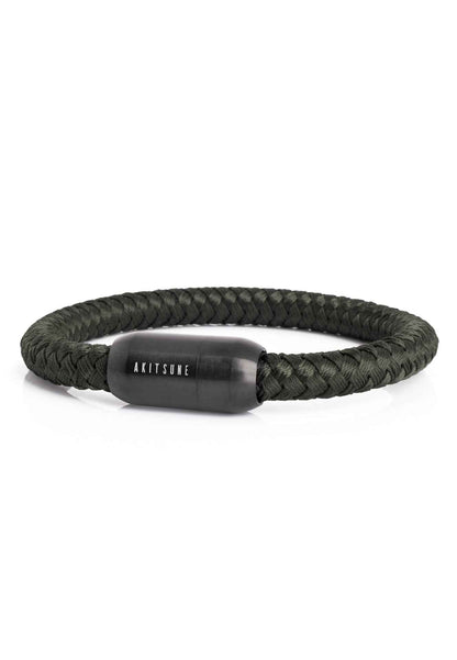 Portus Nautical Rope Bracelet Matte Black - Olive