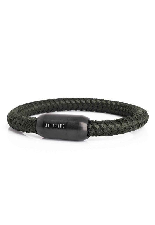 Portus Nautical Rope Bracelet Matte Black - Olive