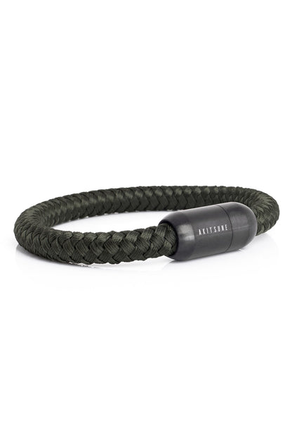 Portus Nautical Rope Bracelet Matte Black - Olive