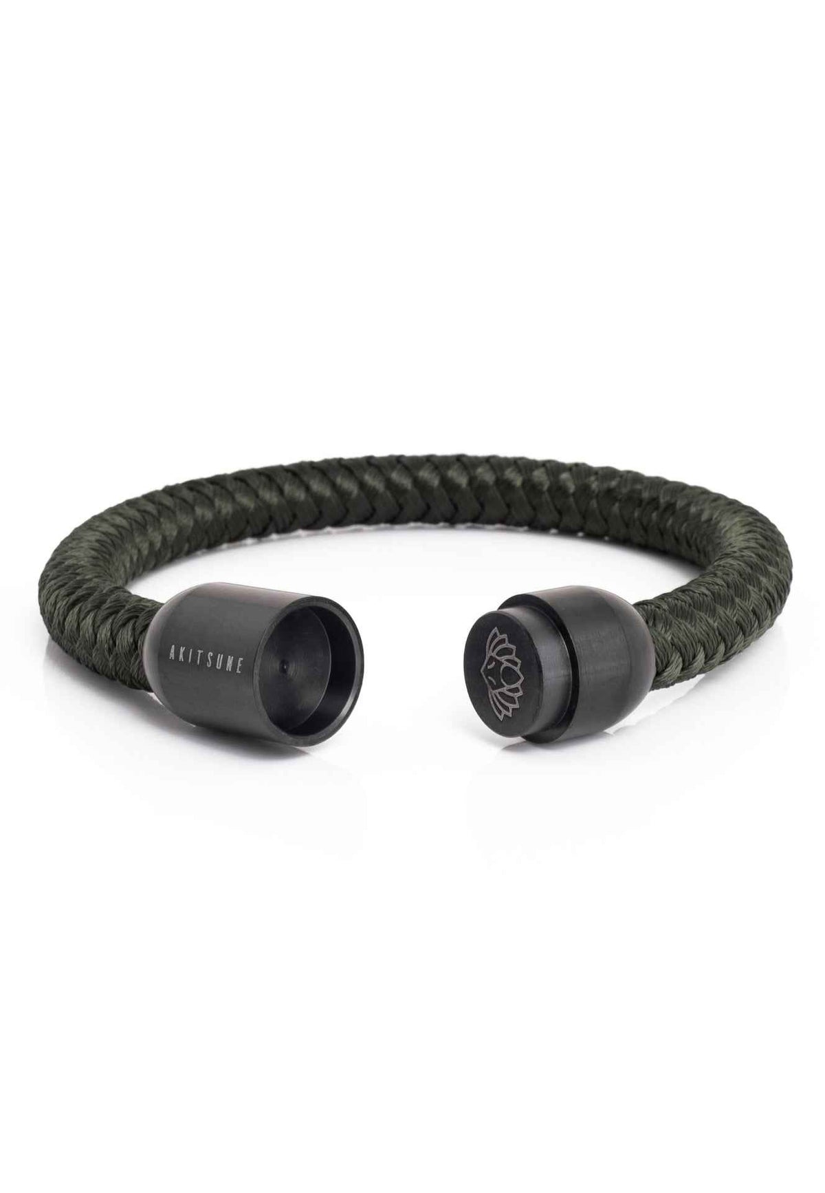 Portus Nautical Rope Bracelet Matte Black - Olive